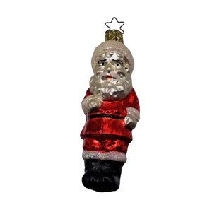 Vintage Christmas Ornament Glass Old World Santa Claus West Germany Holiday Deco